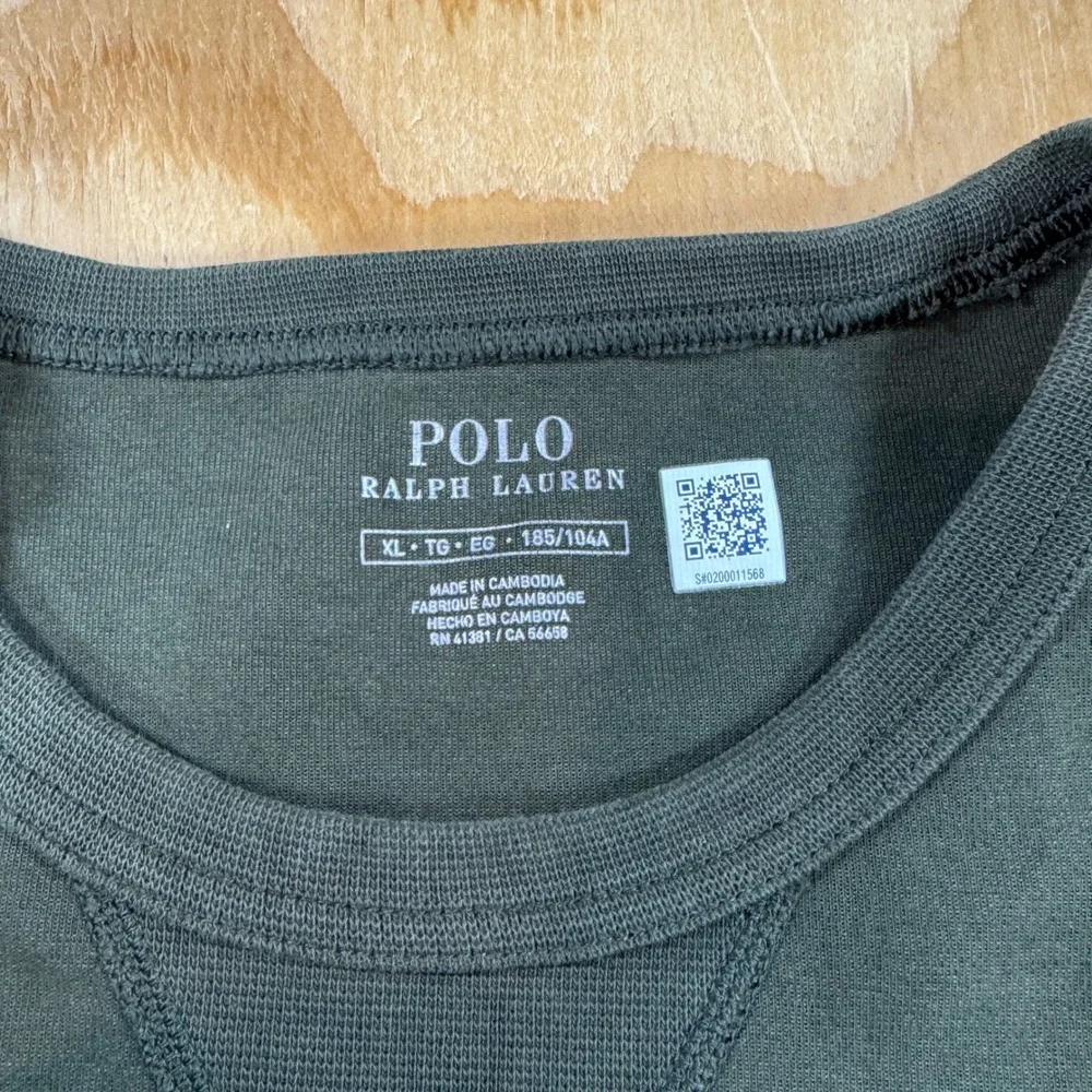 Polo Ralph Lauren Men's XL Olive Green Embossed Logo Crewneck Sweatshirt